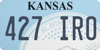 KS license plate 427IRO