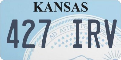 KS license plate 427IRV
