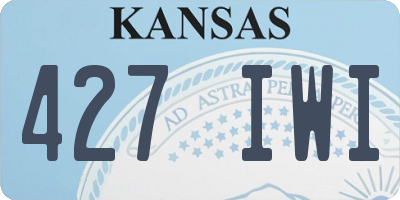 KS license plate 427IWI