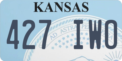 KS license plate 427IWO