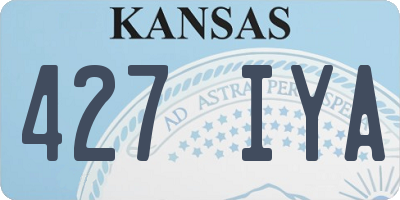 KS license plate 427IYA