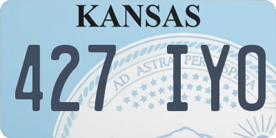 KS license plate 427IYO