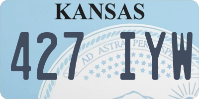 KS license plate 427IYW