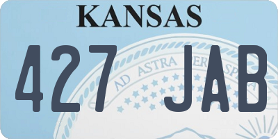 KS license plate 427JAB