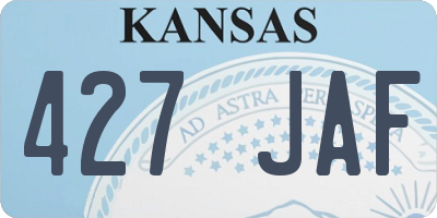 KS license plate 427JAF