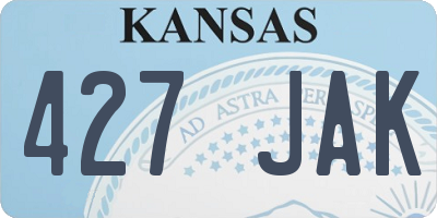 KS license plate 427JAK