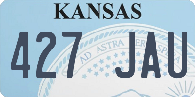 KS license plate 427JAU