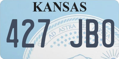 KS license plate 427JBO