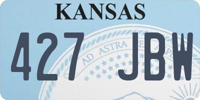 KS license plate 427JBW