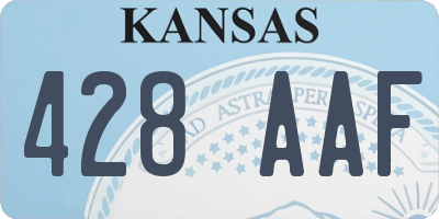 KS license plate 428AAF