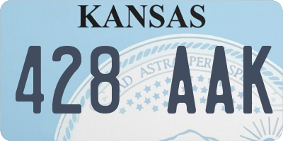 KS license plate 428AAK