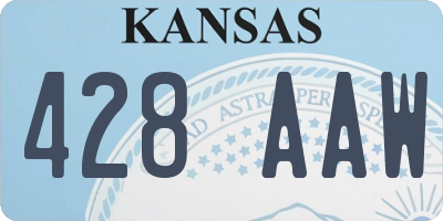 KS license plate 428AAW