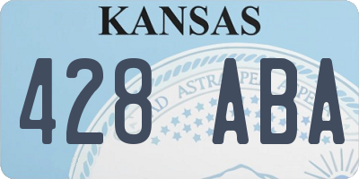 KS license plate 428ABA