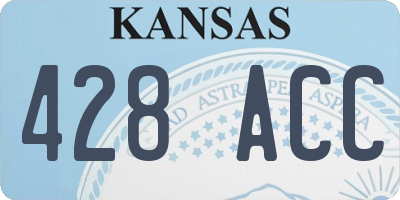 KS license plate 428ACC