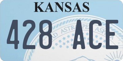KS license plate 428ACE