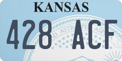 KS license plate 428ACF
