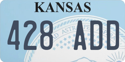 KS license plate 428ADD