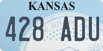 KS license plate 428ADU
