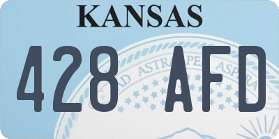 KS license plate 428AFD