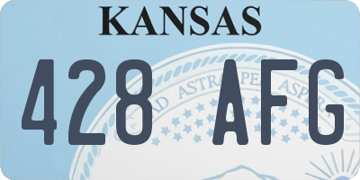 KS license plate 428AFG
