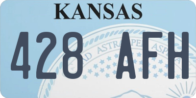 KS license plate 428AFH