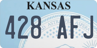 KS license plate 428AFJ