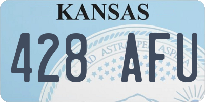 KS license plate 428AFU