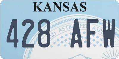KS license plate 428AFW