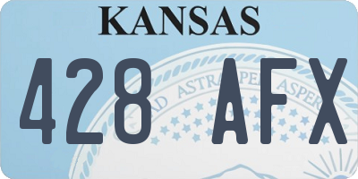 KS license plate 428AFX