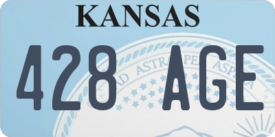 KS license plate 428AGE