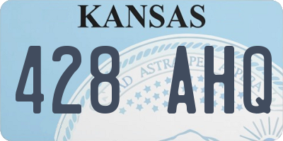 KS license plate 428AHQ