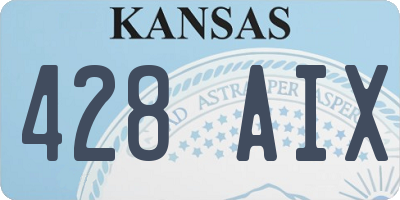KS license plate 428AIX