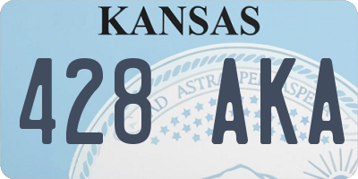 KS license plate 428AKA