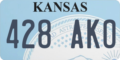 KS license plate 428AKO