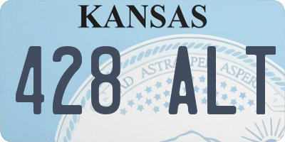 KS license plate 428ALT