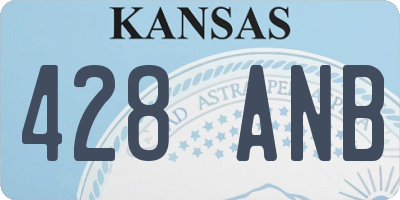 KS license plate 428ANB