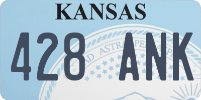 KS license plate 428ANK