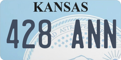 KS license plate 428ANN