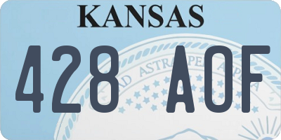 KS license plate 428AOF