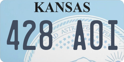 KS license plate 428AOI