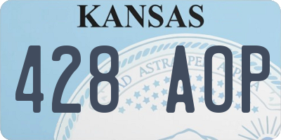 KS license plate 428AOP