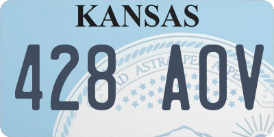 KS license plate 428AOV