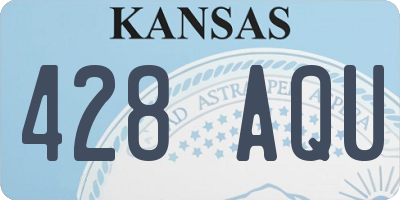 KS license plate 428AQU