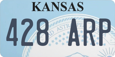KS license plate 428ARP