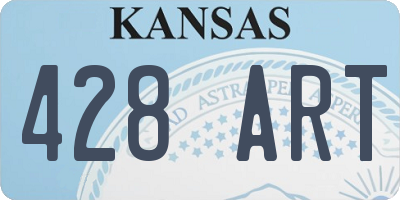 KS license plate 428ART