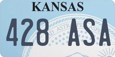 KS license plate 428ASA