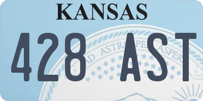 KS license plate 428AST