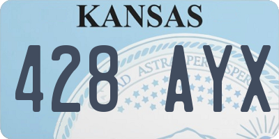 KS license plate 428AYX