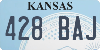 KS license plate 428BAJ