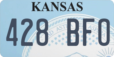 KS license plate 428BFO